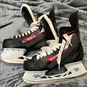 CCM Jetspeed 250 Black and Gray Hockey Skates with Red Accents